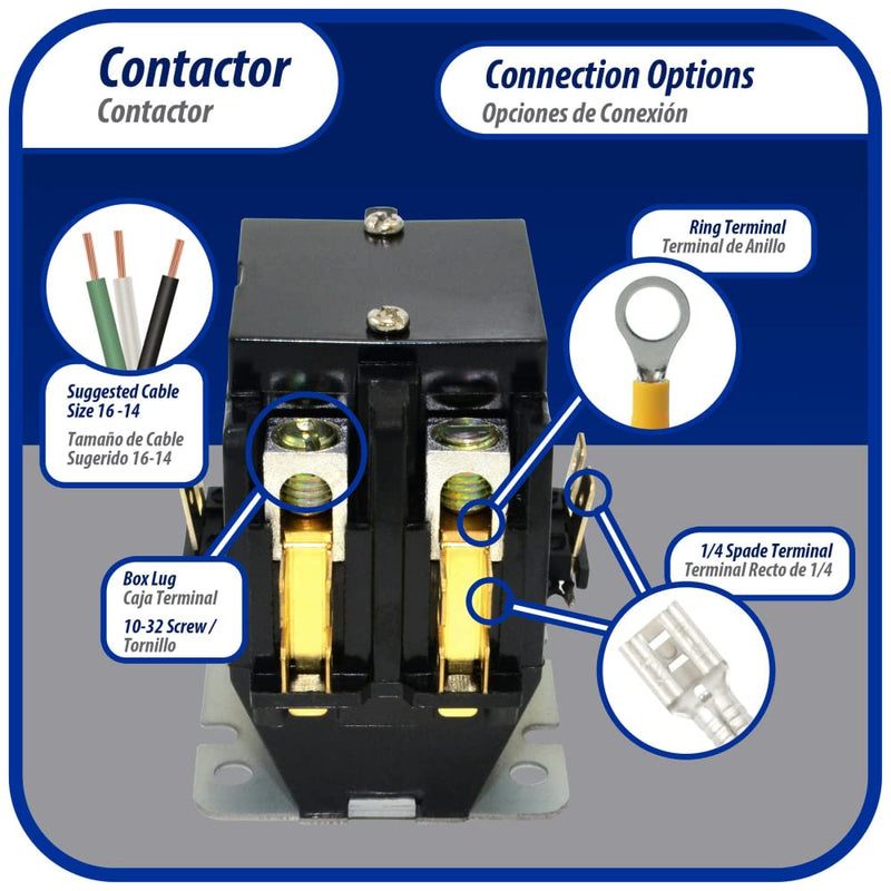 [Australia - AusPower] - Appli Parts APAC-24024 Heavy Duty 2 Poles Contactor 40 Amp 24 Volts Coil Replacement for ac Compressor and Electrical Applications UL Certified 476929 2 Pole 24 Volts 