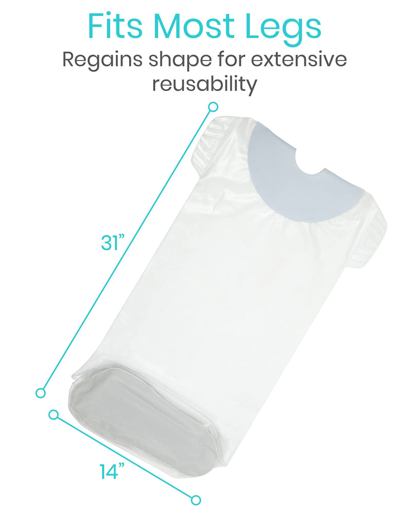[Australia - AusPower] - Vive Waterproof Cast Cover For Leg - Shower Cast Cover Leg, Anti-Slip, Sealed, Watertight Cast Cover - Broken Foot, Ankle, Knee, Toe, Adult, Reusable - Cast And Bandage Protector, Submersible Seal 