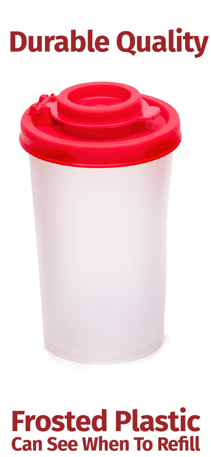 [Australia - AusPower] - Salt and Pepper Shakers Moisture Proof Set of 2 Large Salt Shaker to go Camping Picnic Outdoors Kitchen Lunch Boxes Travel Spice Set Clear with Red Covers Lids Plastic Airtight Spice Jar Dispenser 