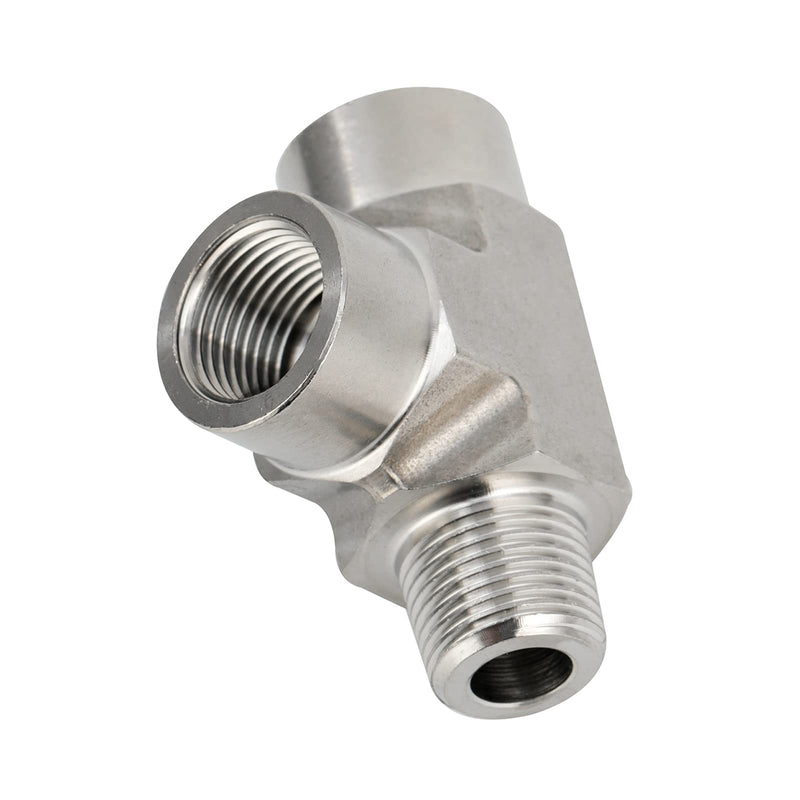 [Australia - AusPower] - Metalwork 316 Stainless Steel Forged Pipe Fitting Street Tee Male Run Tee, 1/4" NPT Male x 1/4" NPT Female x 1/4" NPT Female, 1pc 316/1pc 