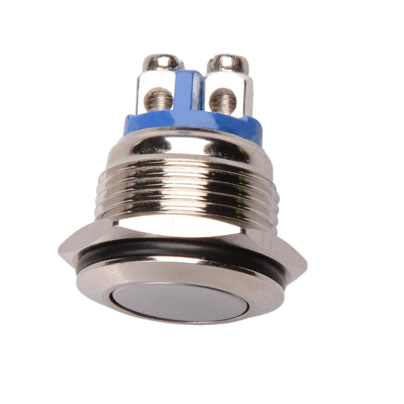 [Australia - AusPower] - Quentacy 9-Pack 16mm Momentary Push Button Switch 1NO SPST Stainless Steel Waterproof Switch 