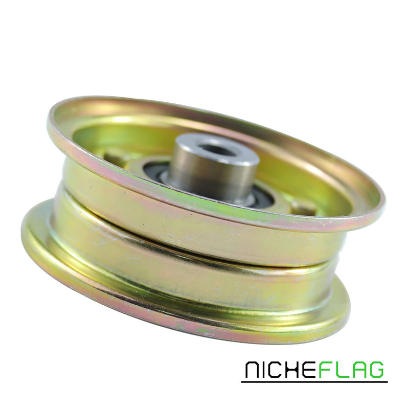 [Australia - AusPower] - NICHEFLAG 2 Pack 756-04224 Flat Idler Pulley Compatible with MTD 756-0981 956-0224 756-0981A 756-0981B 956-0981 956-0981A 956-0981B 539919078 