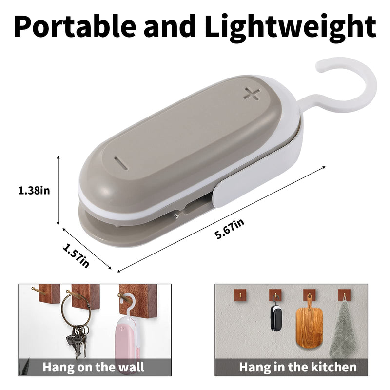 [Australia - AusPower] - 3 Packs Mini Bag Sealer, 2 in 1 Portable Heat Vacuum Sealers, Chip Bag Sealer with Cutter Heat Sealer Food Sealer Bag Resealer Handheld with Hook for Plastic Bags Food Storage 