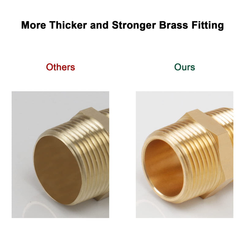 [Australia - AusPower] - BathAce Solid Brass Hex Nipples , Thread-Good Airtightness, Heavy Brass Pipe Adapter Fittings, Equal Connectors (1 NPT x 1 NPT Male, 1) 1 NPT x 1 NPT Male 