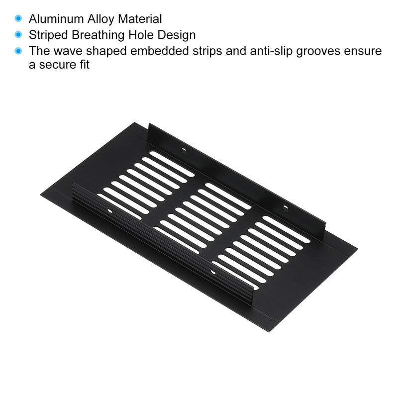 [Australia - AusPower] - PATIKIL 6 x 3 Inch Door Air Vent Cover, Aluminum Grille Ventilation Cover Louvered with Mounting Screws for Cabinet Wardrobe Door, Black 