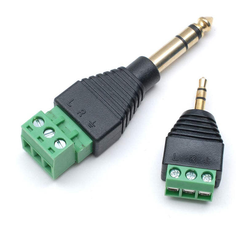 [Australia - AusPower] - AEcreative Quick Connect solderless Plug Set for Amateur ham Radio Audio Speaker Headset CW Morse Code Key Paddle 1/8" 3.5-mm 1/4" 6.35mm 
