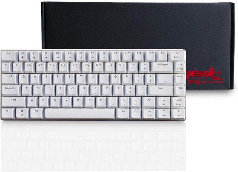 [Australia - AusPower] - LexonElec Wired Gaming Keyboard AK33 Blue LED Backlit 82 Keys USB Mechanical Pro Gamer Keypad for Office Typists Playing Games (Black Switch,White) White 