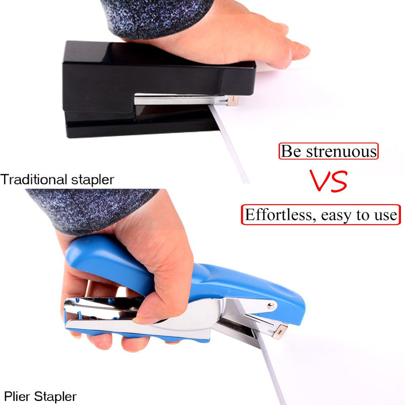 [Australia - AusPower] - Stapler with 1000 Staples-Plier Stapler Save 60% Power,Good for Stapling at Home School or Warehouse (Blue Plier Stapler) Blue Plier Stapler 
