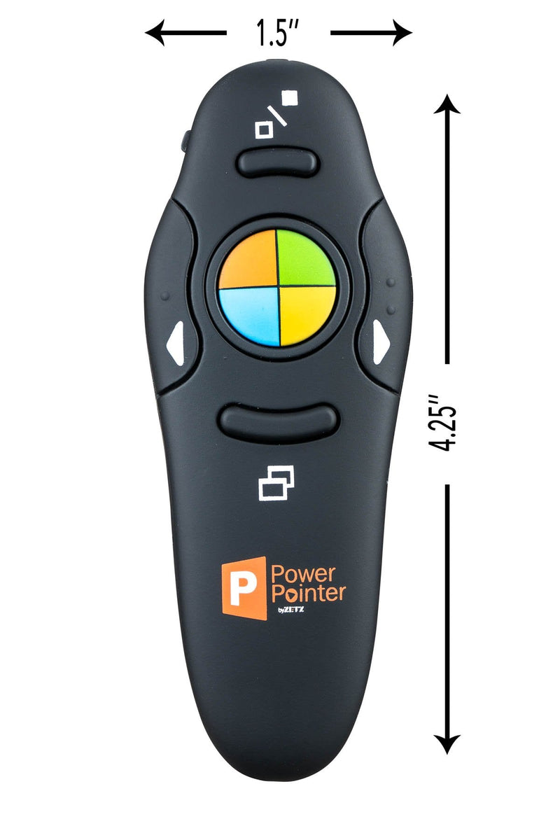 [Australia - AusPower] - PowerPoint Presentation Clicker, USB Wireless Presenter Remote with Lazer Pointer, Black, for Microsoft Power Point RF 2.4 GHz 