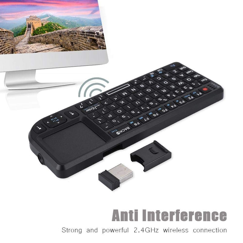 [Australia - AusPower] - 2.4GHz Wireless Touchpad Keyboard, RT-MWK02 Rechargeable Ultra-Thin Mini USB Backlit Keyboard for HTPC, for PS3/for PS4, 360 and ONE 