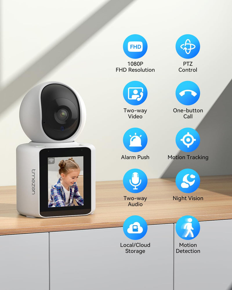 [Australia - AusPower] - TMEZON Video Pet Dog Camera Indoor Two Way Wireless Security Camera Monitor 1080P with Phone app and Motion Detection,Baby/Elderly/Nanny Audio Calling Device Pan Tilt 1pk camera 