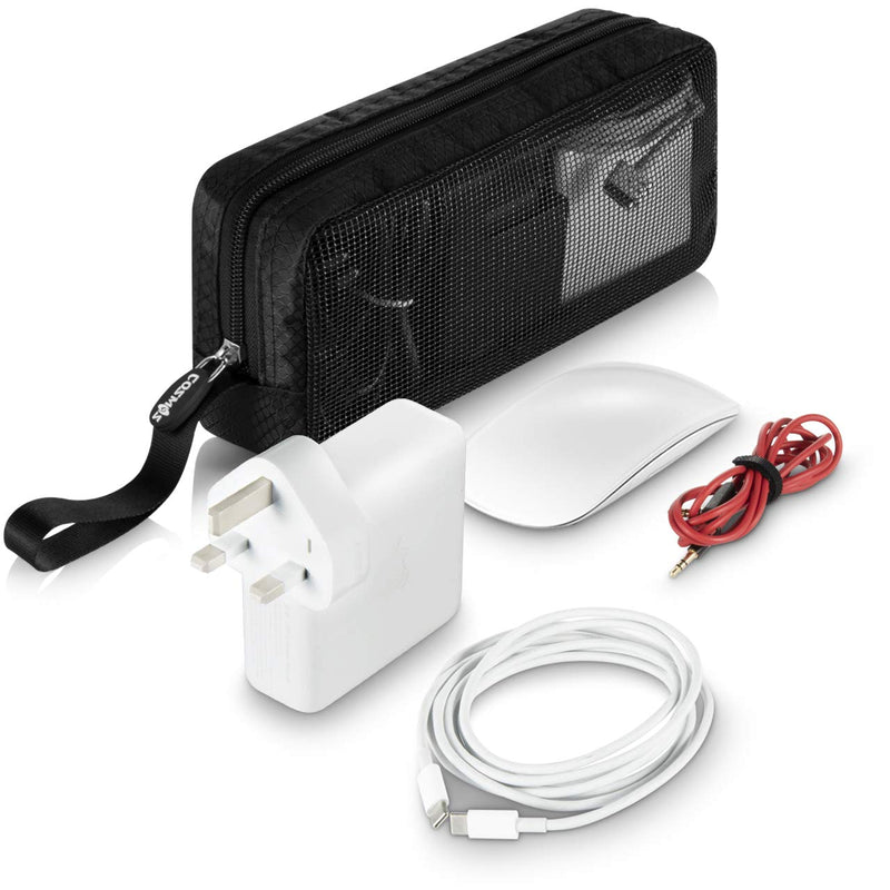 [Australia - AusPower] - CM Travel Cable Organizer Case Bag Portable Computer Accessories Zipper Mesh Pouch Bag for Holding Laptop Mouse, Power Bank, USB, Adapter, Charger, Cellphone and Cosmetics 