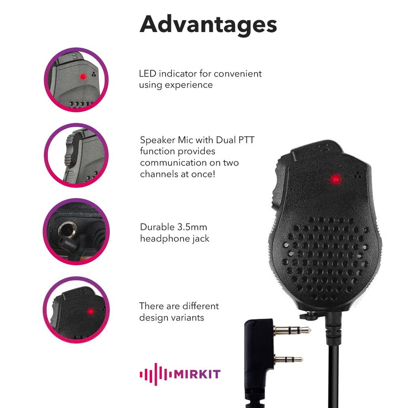 [Australia - AusPower] - Original Baofeng Mic for UV-82 Speaker Mic Compatible with Baofeng Radios: UV-82HP, UV-82L, UV-5R Series and All Ham Radio Dual PTT Design with K2 Plug 