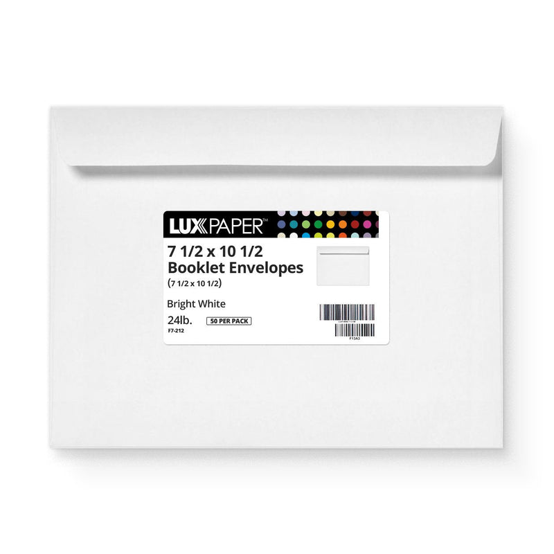 [Australia - AusPower] - 7 1/2 x 10 1/2 Booklet Envelopes - 24lb. Bright White (50 Qty) | Perfect for Catalogs, Jumbo Cards, Annual Reports, Brochures, Magazines, and More! | 24lb Paper | 12252-50 