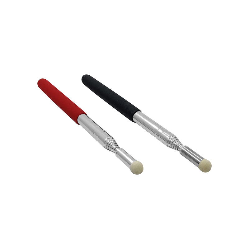 [Australia - AusPower] - 2 PcsTelescopic Teachers Pointer Stick, Extendable Teaching Pointer, Whiteboard Pointer with Felt Head for Teachers, Guides, Coach, Extends to 39''（Red and Black） 