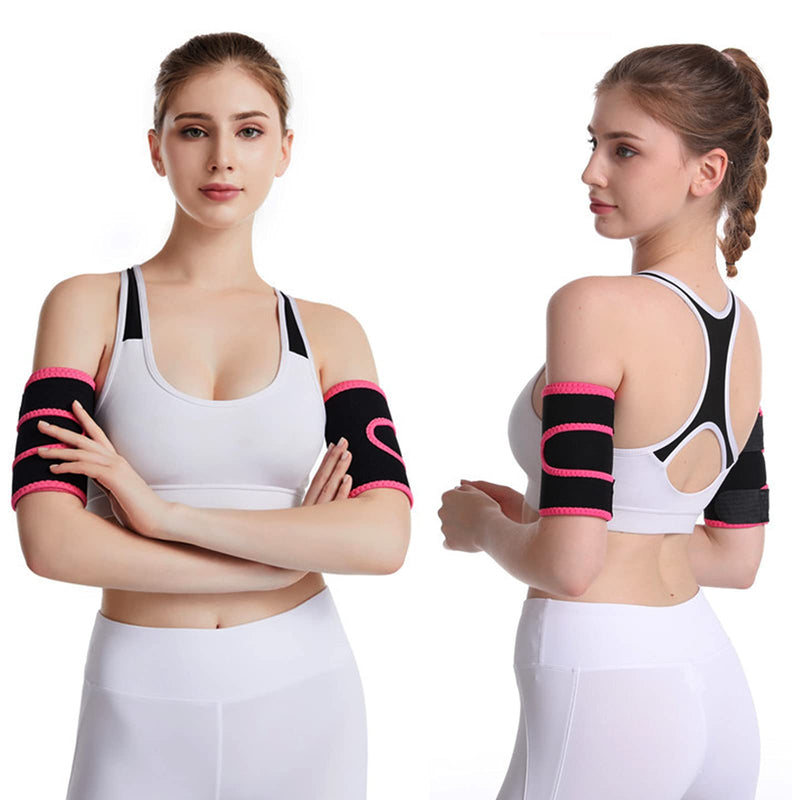 [Australia - AusPower] - Cenbee Arm Trimmers, for Run and Walk Sauna Sweat Arm Shaping with Adjustable Arm Trainer,Adjustable Arm Trainer Sleeves for Sports Workout, for Physical Exercise(Black red) 