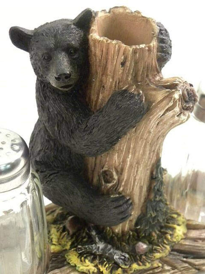 [Australia - AusPower] - Black Bear on Tree Trunk Salt & Pepper Shaker Set 