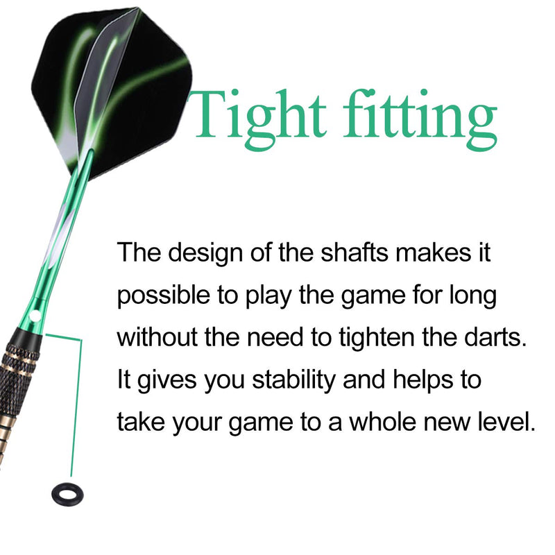 [Australia - AusPower] - sanfeng Soft tip Darts Set 18 Gram - Professional Darts Plastic Tip with Brass Barrel + Aluminum Shafts + 50 Rubber o-Ring + 6 Flights +30 Soft Tips for Electronic Dartboard GREEN 