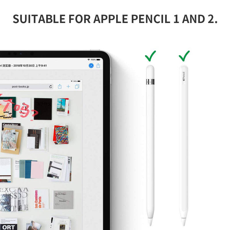 [Australia - AusPower] - FRTMA [2 in 1] Non-Slip Writing Nib/Tip Protector Compatible with Apple Pencil 1st & 2nd Generation (Pack of 10), White 