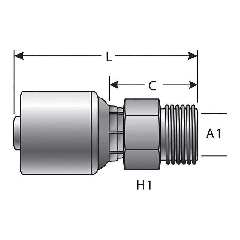 [Australia - AusPower] - Gates G25615-1018 Male DIN 24 Cone - Light Series (MegaCrimp) 