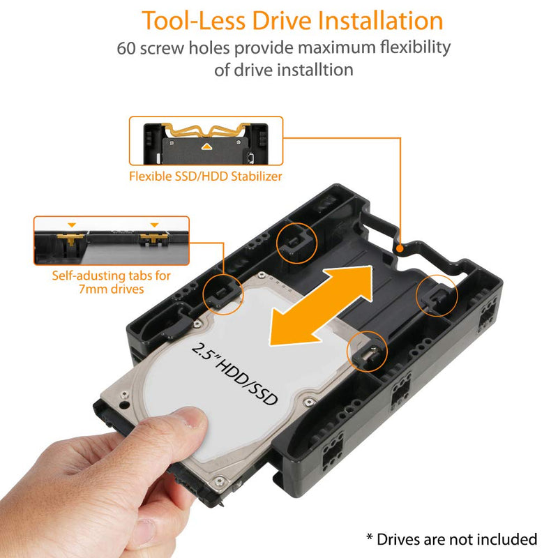 [Australia - AusPower] - ICY DOCK Dual 2.5" HDD & SSD Light Weight Mounting Bracket for Internal 3.5" Drive Bay | EZ-Fit Lite MB290SP-B 2 Bay 