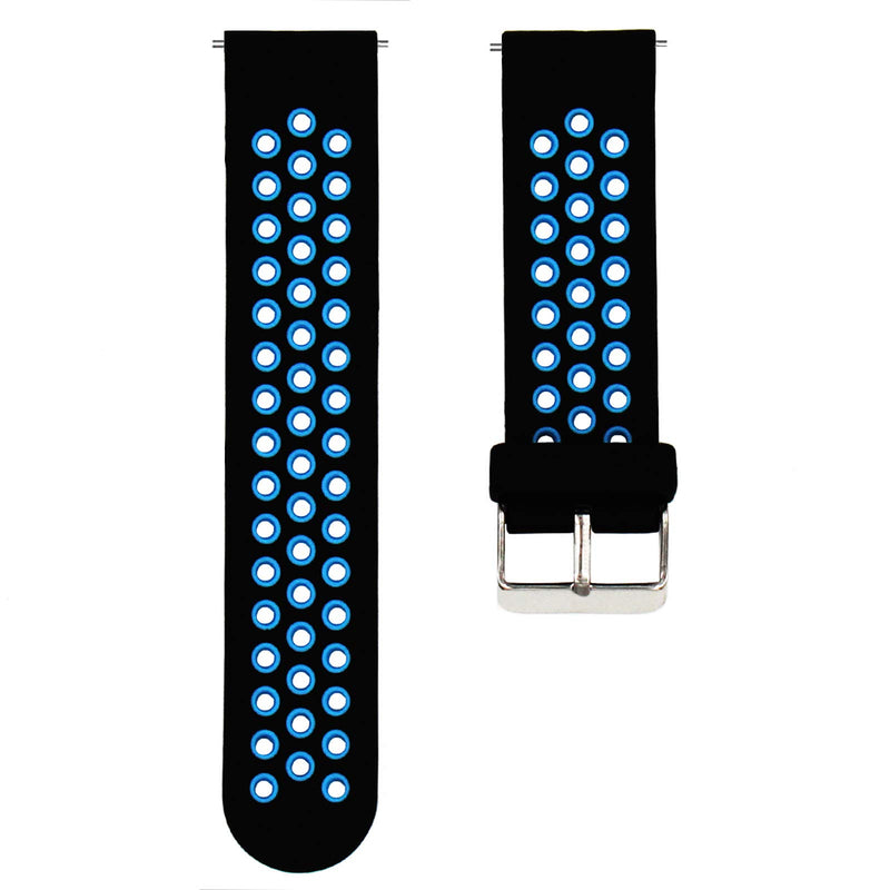 [Australia - AusPower] - Veczom 20mm 22mm Quick Release Rubber Silicone Watch Bands for Gizmo Watch Samsung Pebble Huawei Men Women Kids Smartwatch Replacement Band Strap Black Blue 