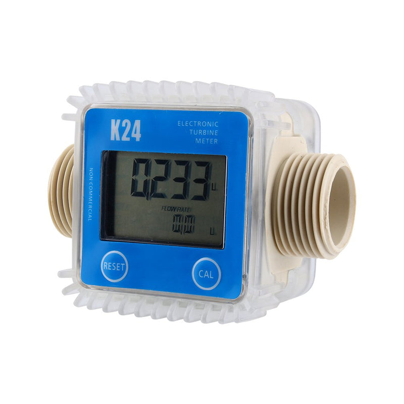 [Australia - AusPower] - Turbine Meter, Professional K24 LCD Electrical Turbine Digital Diesel Fuel Oil Gas Flow Meter Widely Used for Industrial Chemicals Liquid Water,Length 103MM 