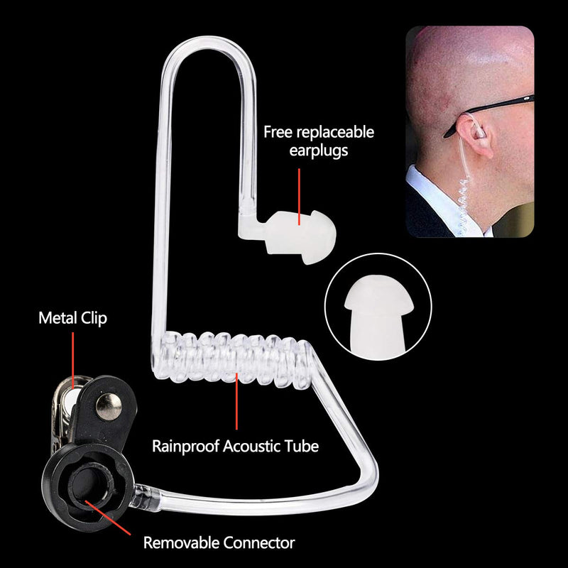 [Australia - AusPower] - ABBREE Original 2-Pin Detachable Headset Air Acoustic Tube Two Way Radio Earpiece for Baofeng UV5R UV-82 BF-888S BF-F8HP Series Walkie Talkie (2Pack) 2Pack 