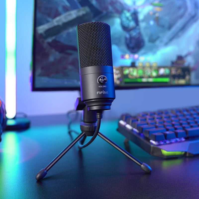 [Australia - AusPower] - USB Microphone,FIFINE Metal Condenser Recording Microphone for Laptop MAC or Windows Cardioid Studio Recording Vocals, Voice Overs,Streaming Broadcast and YouTube Videos-K669B Black 