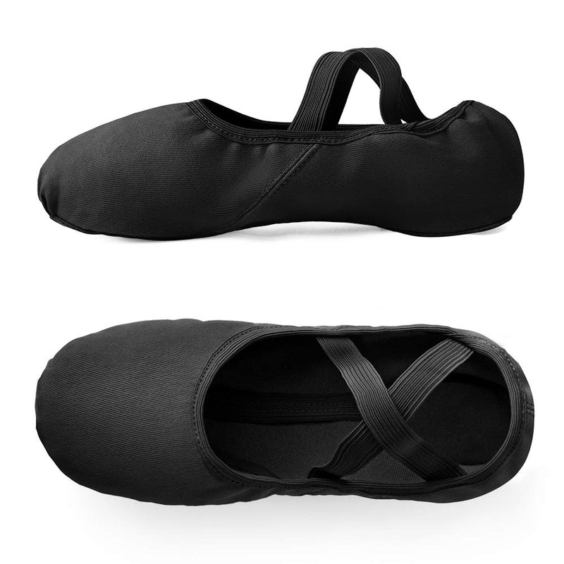 [Australia - AusPower] - Stelle Women's Ballet Shoes Stretch Canvas Dance Slippers Split Sole for Girls/Adult 8 Black 