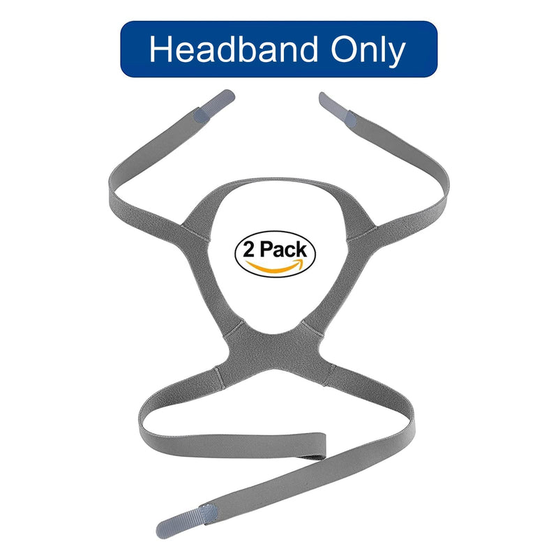 [Australia - AusPower] - 2 Pieces Headgear Strap Replacement for Full Face 4-Point ResMed Nasal F20 N10 Fit, Adjustable Home Ventilator Mask Headband for Adults(Headband Only) Grey*2 