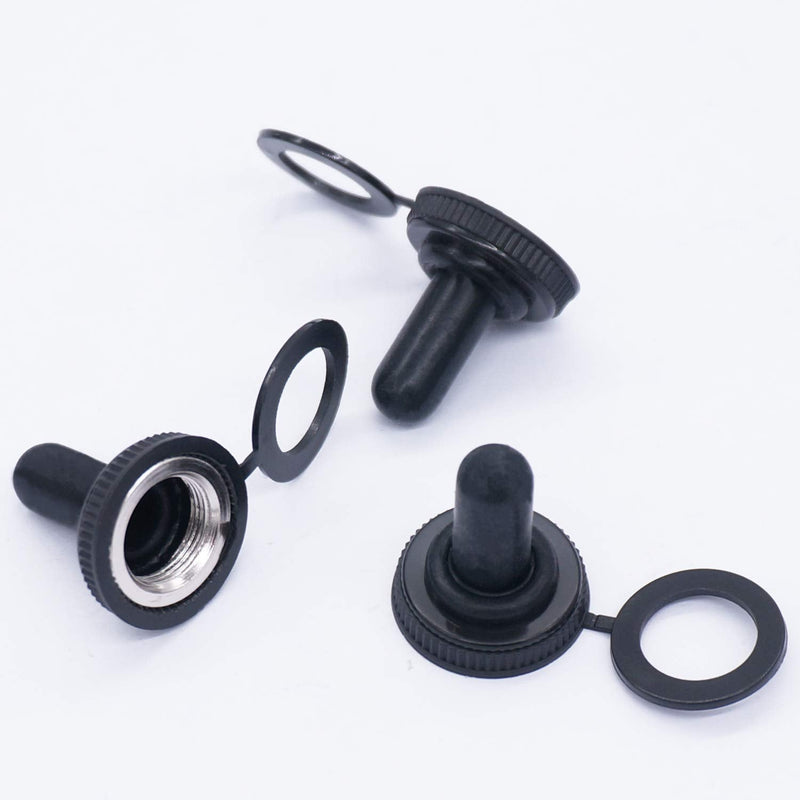 [Australia - AusPower] - TWTADE 3 Pcs Toggle Rocker Switches ON/ON 6 Pin 2 Position Latching DPDT Heavy Duty 16A 250VAC Spade Terminal Metal Bat Switch with Waterproof Boat Cap and 6.3mm Terminal Wires TEN-1321MZX-B202 
