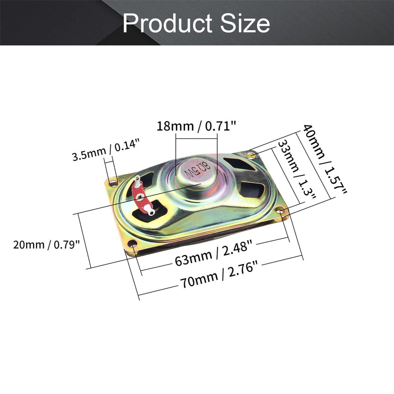 [Australia - AusPower] - Fielect 4Pcs DIY Magnetic Speaker 5W 8 Ohm 70 x 40mm (L x W) Rectangle Shape Replacement Loudspeaker 