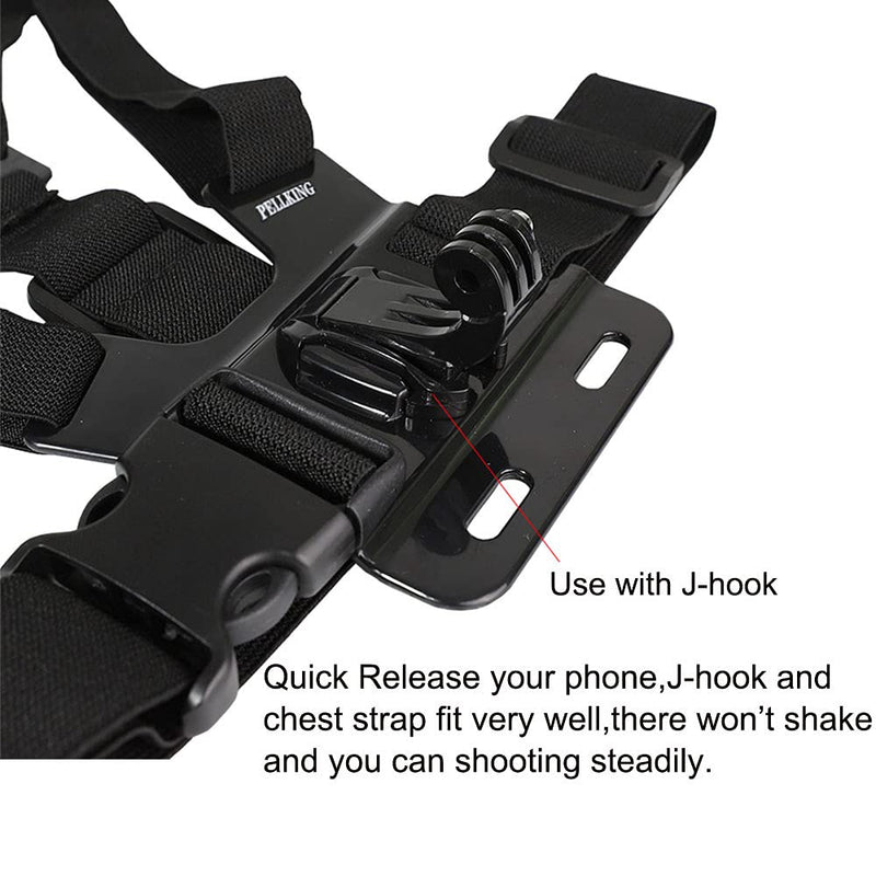 [Australia - AusPower] - Pellking Mobile Phone Chest Mount Harness Strap Holder Cell Phone Clip Action Camera POV for Samsung iPhone Plus etc 