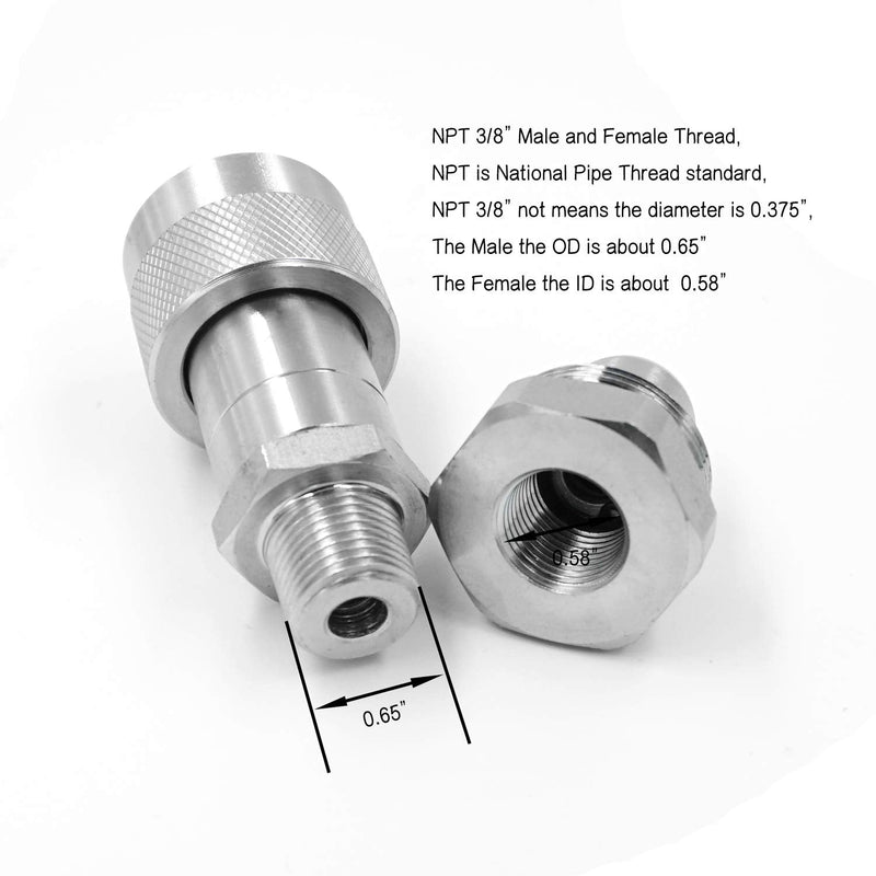 [Australia - AusPower] - 3/8" NPT Poppet High Duty 10000 PSI Quick Connect Coupling Coupler w/Dust Caps Interchangeable with Parker 3000 Replaces Enerpac C-604 