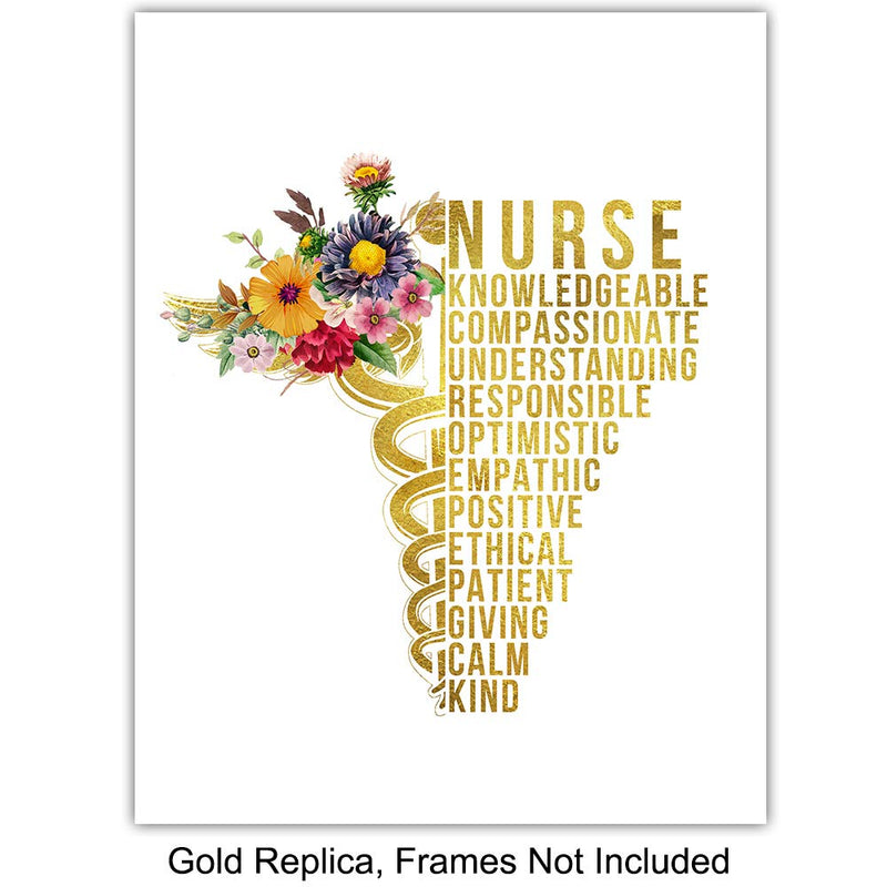 [Australia - AusPower] - Nurse Appreciation Wall Art Poster Set - Gift for Registered Nurse Practitioner, RN, LPN, RNA, Nursing Student Graduation - Home, Hospital, Clinic or Medical Office Decor, Decoration - 8x10 Unframed 