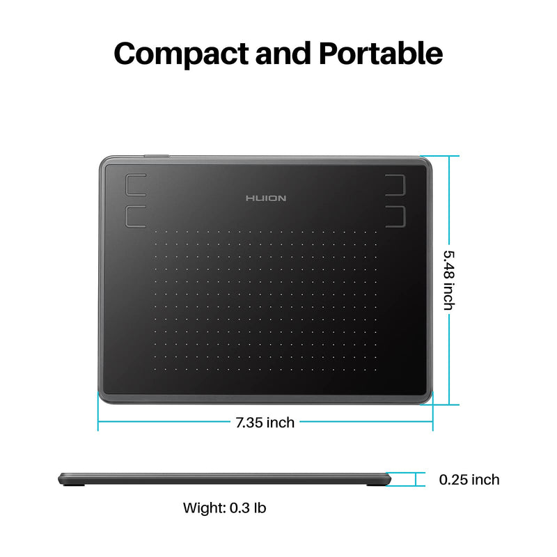 [Australia - AusPower] - HUION Inspiroy H430P OSU Graphic Drawing Tablet with Battery-Free Stylus 4 Press Keys, Compatible with Android, Linux, Windows and Mac 
