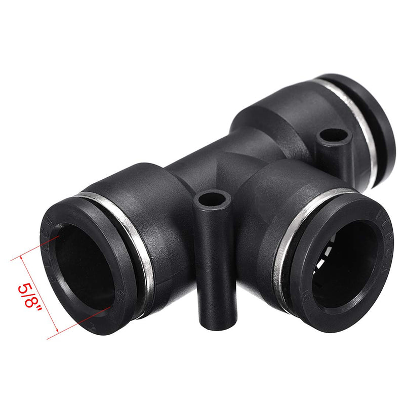 [Australia - AusPower] - uxcell Plastic Tee Push to Connect Tube Fittings 16mm or 5/8" OD Push Lock 2pcs 