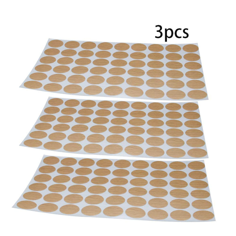 [Australia - AusPower] - MroMax PC-275 Screw Hole Covers Stickers 0.83" Dia PVC Self Adhesive Screw Hole Stickers for Furniture Decoration Cupboard Shelf Closet Bathroom Cabinet Bracket Wooden Wood 3 Sheet PC-275 3Pcs 