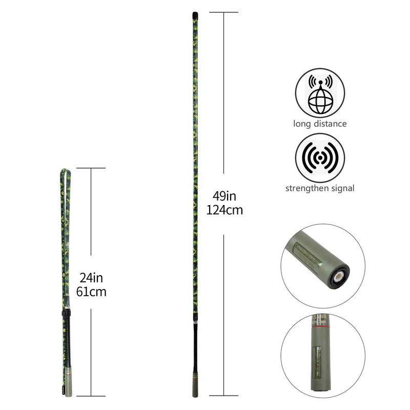 [Australia - AusPower] - HYS Tactical Camouflage Coating 27Mhz 11Meter 48.8inch Antenna with Goose-Neck for Cobra HH50WXST HH50 MRHH350FLT C75WXST Midland 75-822 75-785 MHS75 Uniden BC75XLT PRO401HH BC125AT Handheld CB Radio 