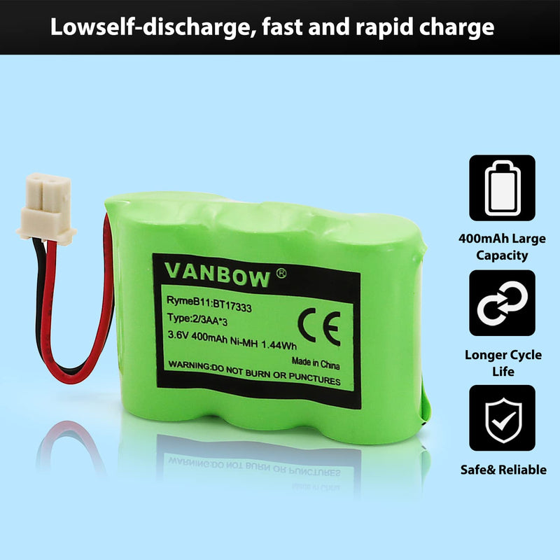 [Australia - AusPower] - BT17333/BT27333 Cordless Phone Battery BT-17333 BT-27333 BT17233 BT27233 CS2111 01839 CLT3500 GESPCH06 43-3215 2/3AA 3.6v 400mAh (2) 