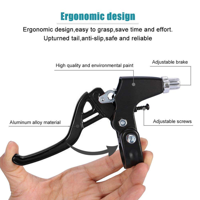 [Australia - AusPower] - 1 Pair Bicycle Brake Lever, V-Brake Handlebar Aluminium Alloy Bike Brake Handle Universal 2.2cm for Most Bicycle, Road Bike, Mountain Bike (Black) 