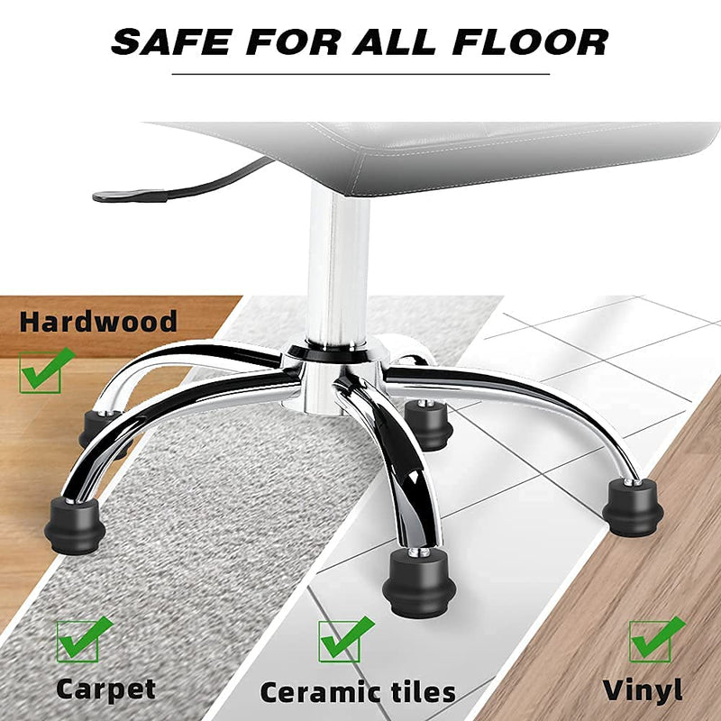 [Australia - AusPower] - Bell Glides Replacement Office Chair or Stool Swivel Caster Wheels to Fixed Stationary Castors, Office Chair Wheels for Carpet - with Separate Self Adhesive Felt Pads/Chair Feet Wheel Stopper 