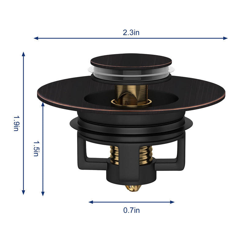 [Australia - AusPower] - Universal Bathroom Sink Stopper, Bathtub Drain Cover, Pop Up Bathroom Sink Drain Strainer with Hair Catcher (Oil Rubbed Bronze) Oil Rubbed Bronze 