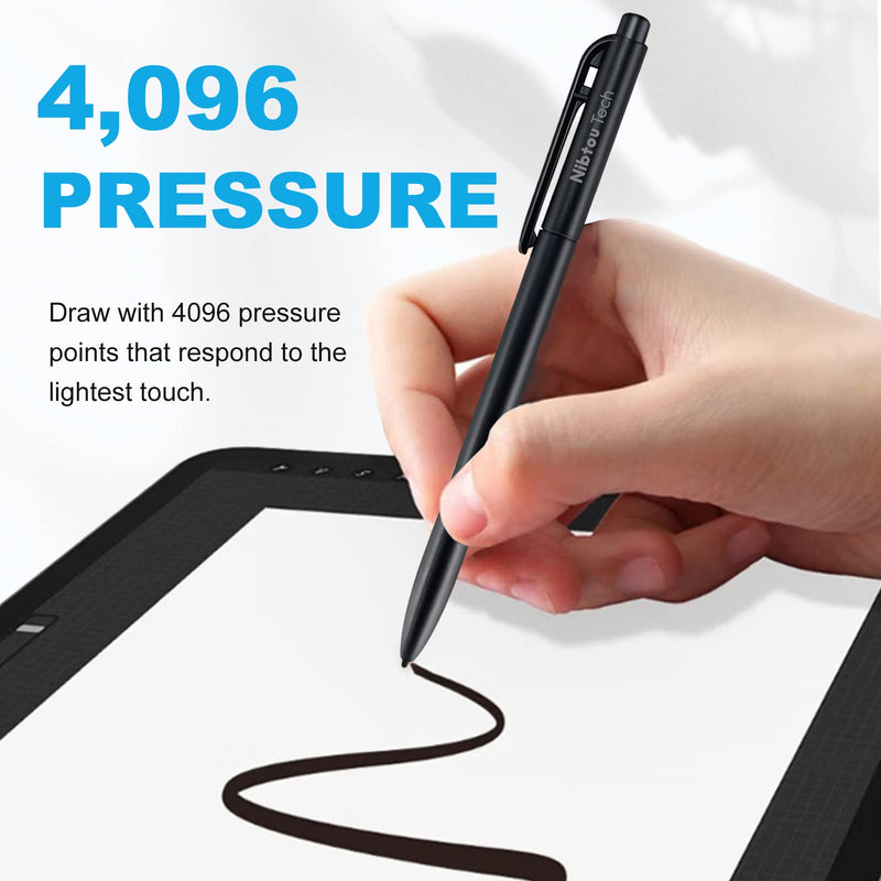 [Australia - AusPower] - NibtouTech NBT08 EMR Stylus with Digital Eraser, 4096 Pressure-Sensitivity, Palm Rejection, Matches Most Samsung Tablet/Remarkable Tablet. 