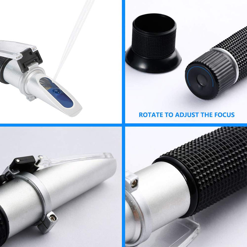 [Australia - AusPower] - Portable Brix Meter Refractometer Handheld Brix Meter Hydrometer 0‑50% Sugar Tester Meter Sugar Densitometer for Measuring Sugar Content in Fruit, Honey, Maple Syrup, Wine Making 