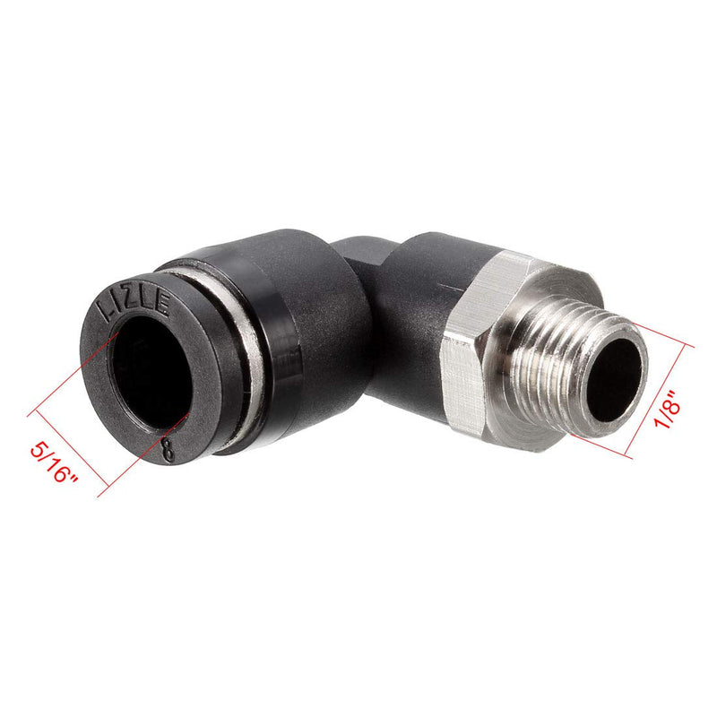 [Australia - AusPower] - uxcell Push to Connect Tube Fitting Male Elbow 8mm Tube OD x G1/8 Thread Pneumatic Air Push Fit Lock Fitting 10pcs 