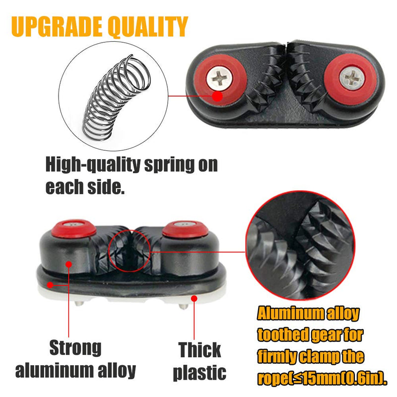 [Australia - AusPower] - RANDDER Kayak Cam Cleat - Boat Canoe Sailing Boat Dinghy Aluminum Cam Cleats Fast Entry Kayak Cleats - 2 Pack 