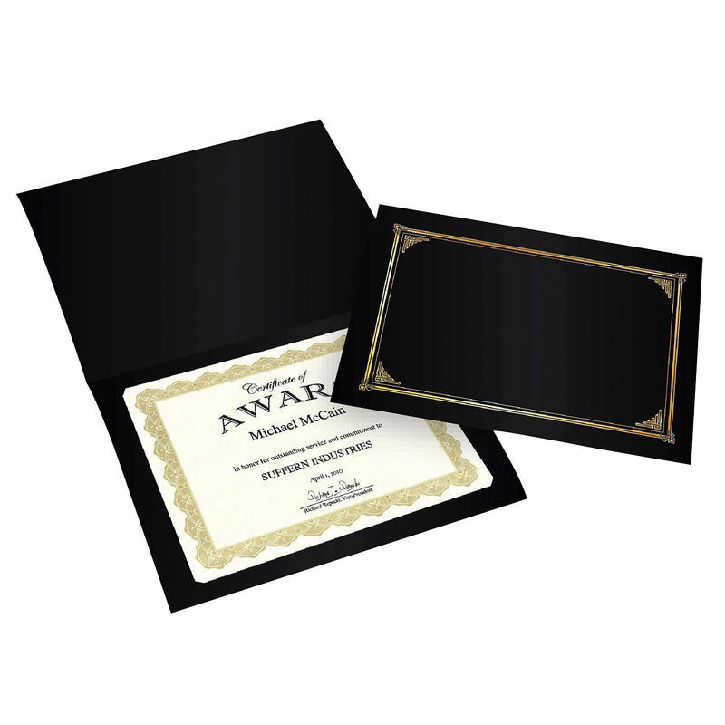 [Australia - AusPower] - Geographics Classic Linen Certificate/Document Covers, 12.5” x 9.75”, Black (6 Pack) Black (6 Pack) 
