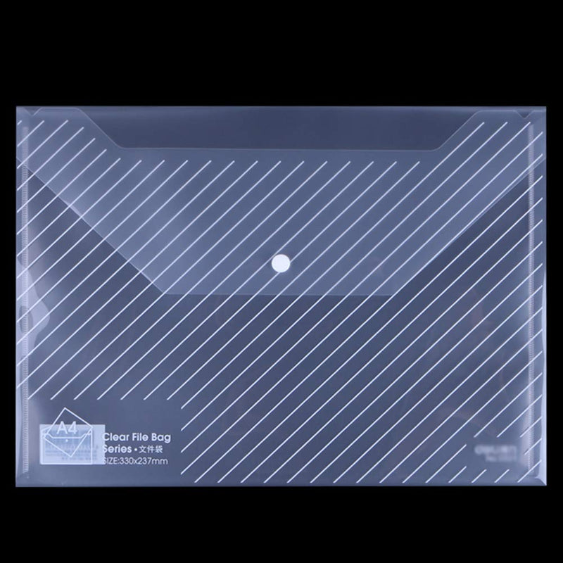 [Australia - AusPower] - 10 Pack A4 Clear File Bag with Button Document Organizer Storage Waterproof,Ideal for Office Supplies, Cosmetics, Travel Storage, Bills, Accessories Organizing Storage 10 Pack Jd5501 